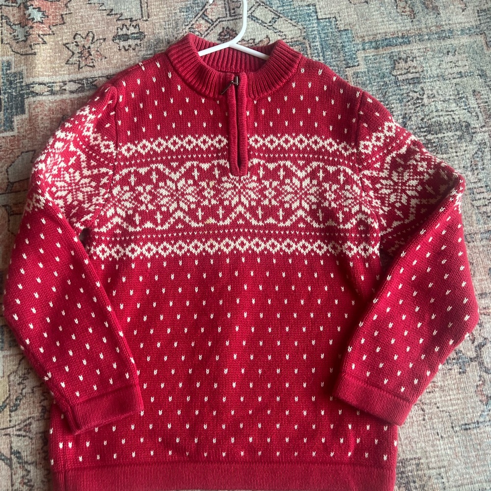 Kids large Red Fair Isle Sweater
